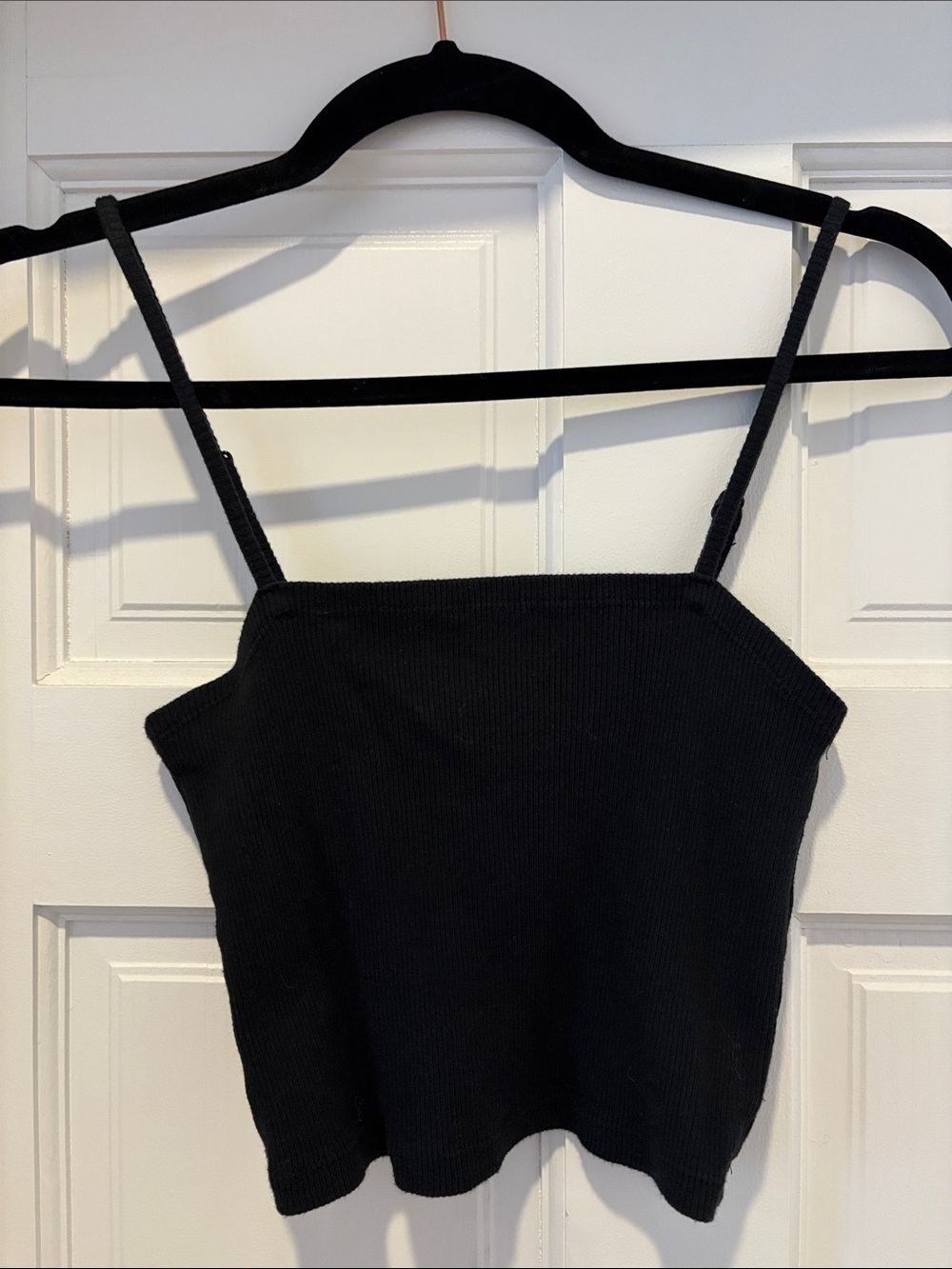 Aerie Black Cropped Cami Tank
